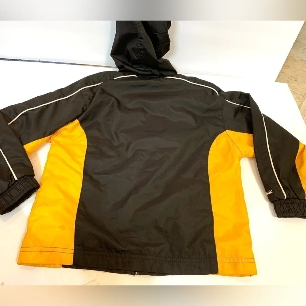Boys Sz 5/6 Reebok Pittsburgh Steelers Zip-up Windbreaker Jacket Coat
